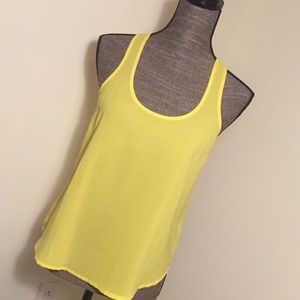 Forever 21 Sheer Yellow Loose Sleeveless Small